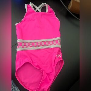 Pink Athletic Leotard with Gray Accents GK
